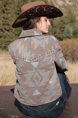 Cinch Women's Tweed Trucker Jacket - Tan