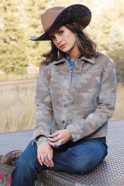 Cinch Women's Tweed Trucker Jacket - Tan