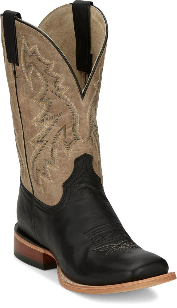 Tony Lama Men's Boot Luciano Black Goat - Broad Square Toe