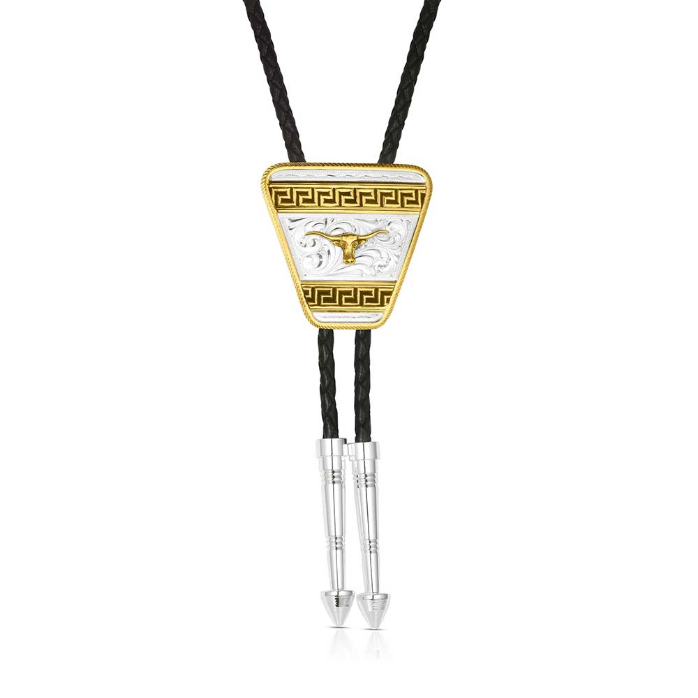 Montana Silversmith Honor and Grit Bolo Tie with Longhorn