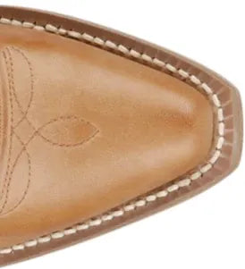 Justin Boots Women's May Antique Tan Cowhide 15" Boot with White Inlay Design