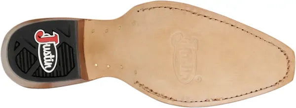 Justin Boots Women's May Antique Tan Cowhide 15" Boot with White Inlay Design