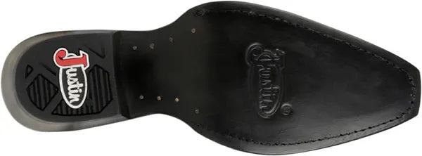 Justin Boots Women's May Vintage Black Cowhide 15" Boot with White Inlay Design