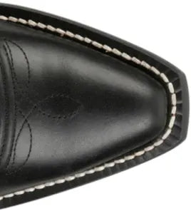 Justin Boots Women's May Vintage Black Cowhide 15" Boot with White Inlay Design