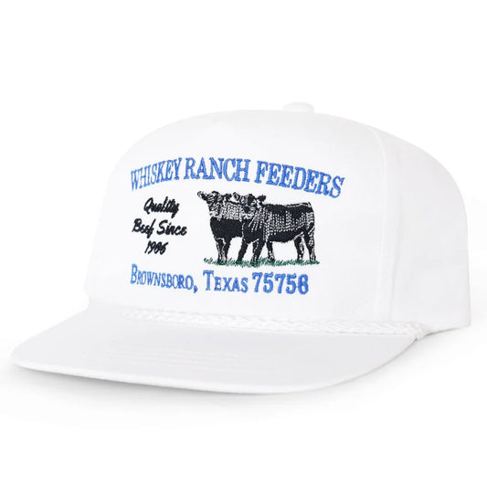 Whiskey Bent Feeders White Ball Cap