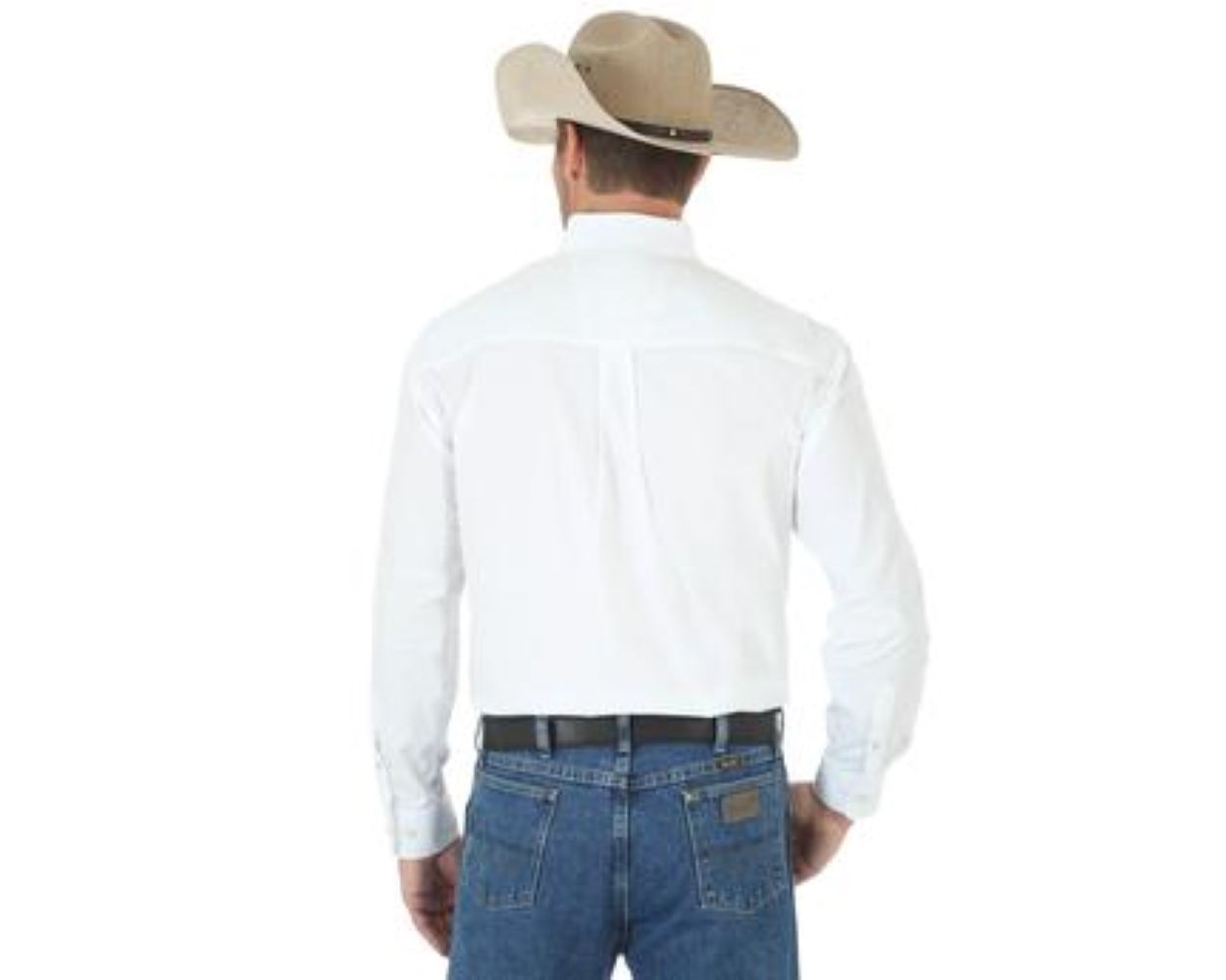 Wrangler Men’s Long Sleeve Shirt George Strait Collection White Solid