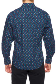 Rodeo Clothing Men's Long Sleeve Shirt - Navy Print