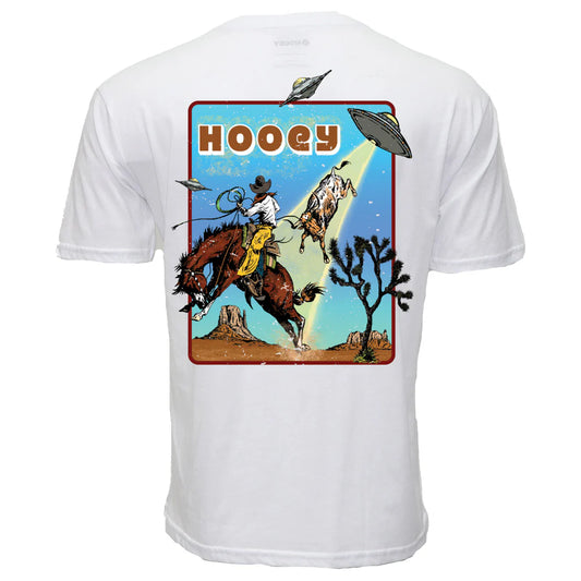 Hooey Men's "Space Rustler" Off-White with Space Cowboy Graphic on Back T-Shirt