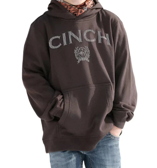 Cinch Children's Brown Hoodie Hooded Sweatshirt Cinch Logo