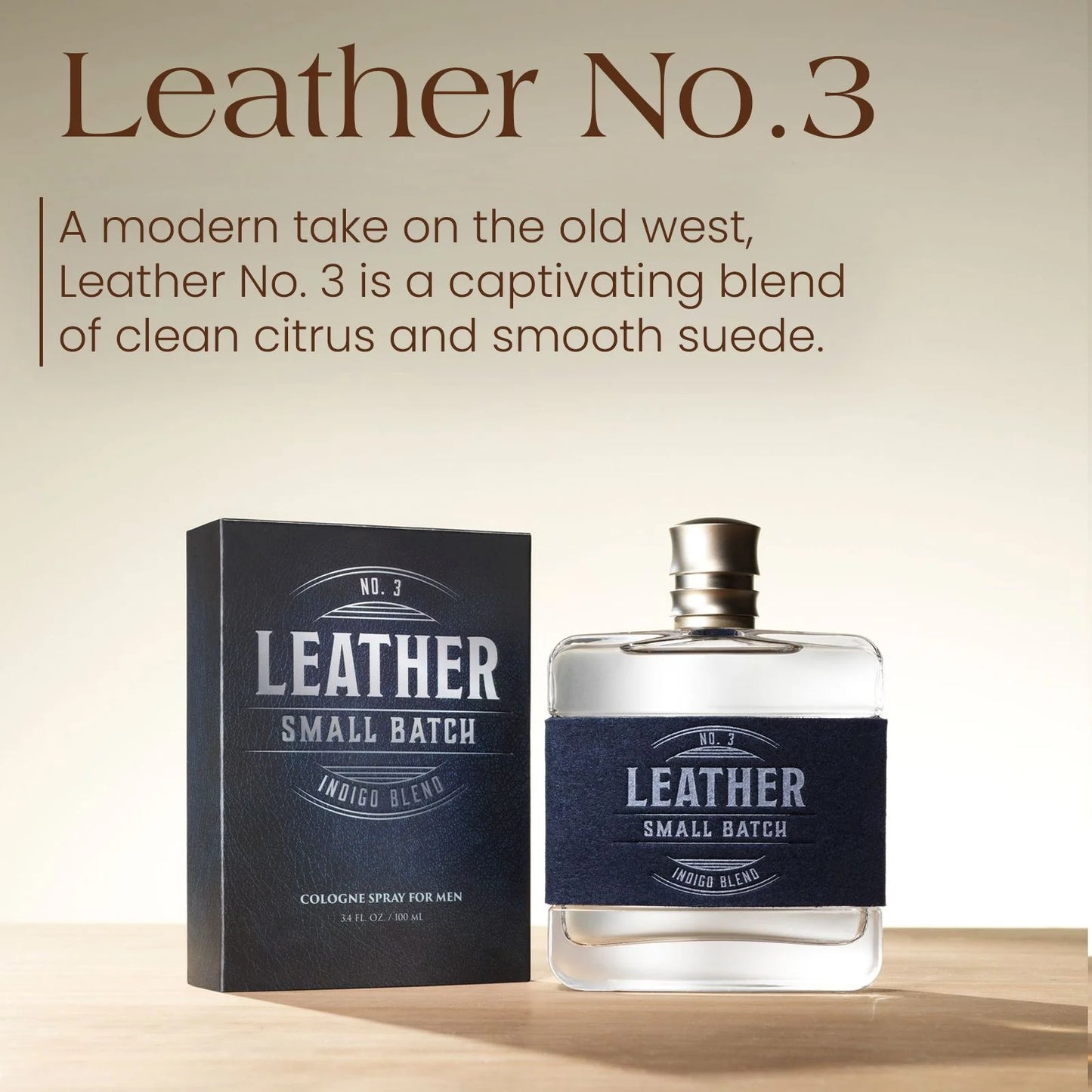 Tru Fragrance Men's Leather Small Batch Indigo Blend Cologne No. 3