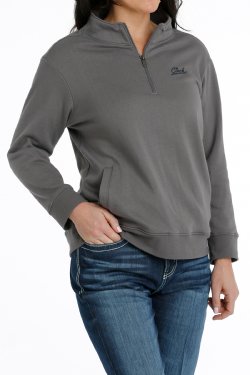 Cinch Women's 1/4 Zipper Pullover - Grey