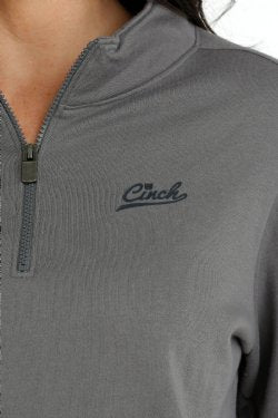 Cinch Women's 1/4 Zipper Pullover - Grey