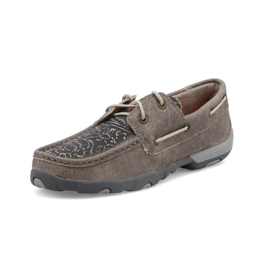 Twisted X Women's Boat Shoe Driving Moc in Grey