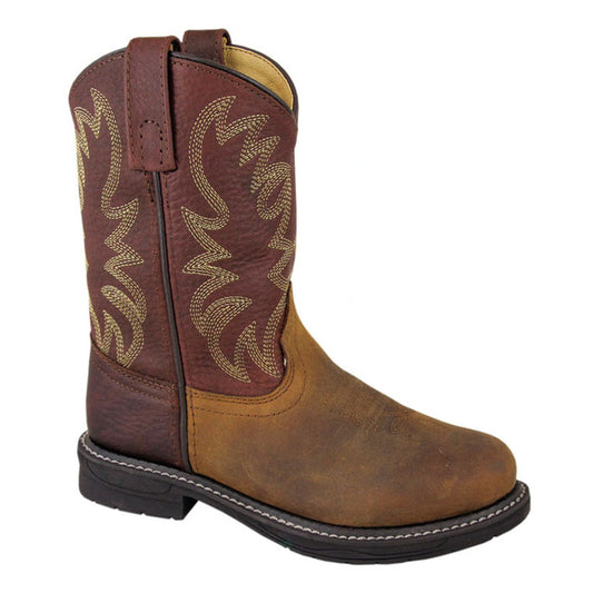 Smoky Mountain Children's Buffalo Brown Oil Distress/Brown Western Boots