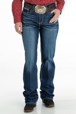 Cinch Women's Emerson Dark Stonewash Relaxed Fit Straight Jean