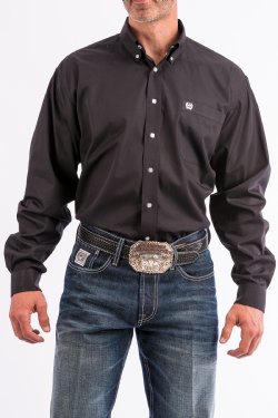 Cinch Men's Long Sleeve Shirts - Solid Black