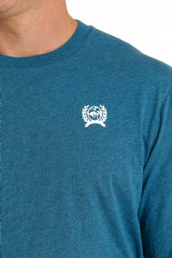 Cinch Men's Long Sleeve T-Shirt - Blue with Cinch Logo on Back