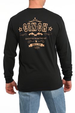 Cinch Men's Long Sleeve T-Shirt - Pistol Cinch Black