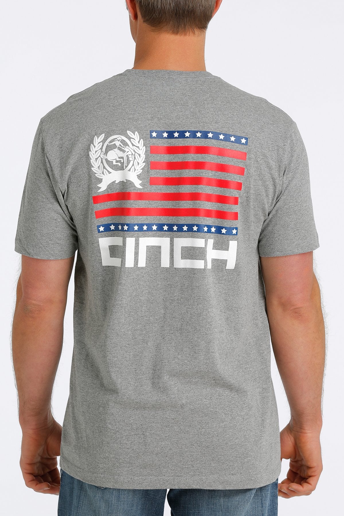 Cinch Men's Flag T-Shirt - Heather Grey