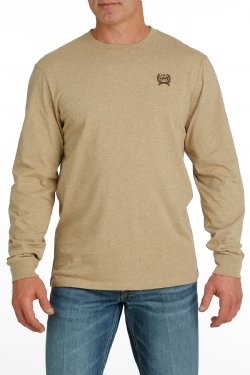 Cinch Men's Long Sleeve T-Shirt - Khaki Wild Jackass Logo on Back