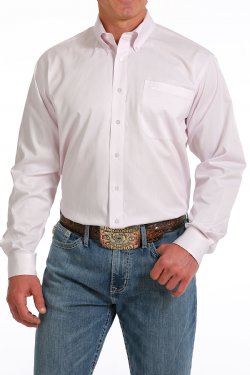 Cinch Men's Long Sleeve Shirt - Pale Pink Stripe