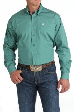 Cinch Men's Long Sleeve Solid Green Shirt