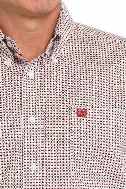 Cinch Men's Long Sleeve Card Game Print Button-Down Western Shirt - White