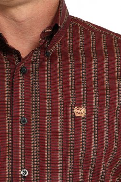 Cinch Men's Long Sleeve Shotgun Shell Print Button-Down Western Shirt - Red