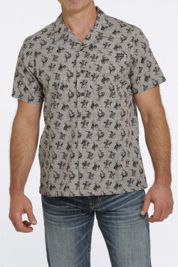 Cinch Men's Short Sleeve Shirt - Cowboy Print