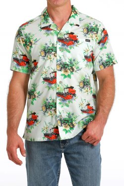 Cinch Men's Short Sleeve Shirt - Tractor Print