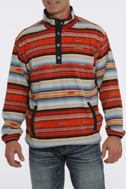 Cinch Men's Fleece Pullover - Multicolor Aztec Print