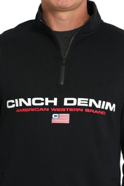 Cinch Men's Long Sleeve 1/4 Zip Pullover - Black