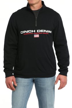 Cinch Men's Long Sleeve 1/4 Zip Pullover - Black