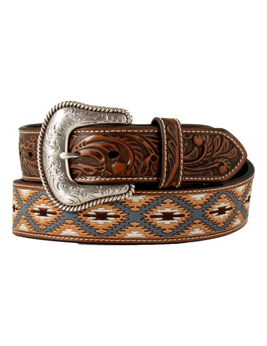 Nocona Scroll Billets Southwest Embroidery Belt