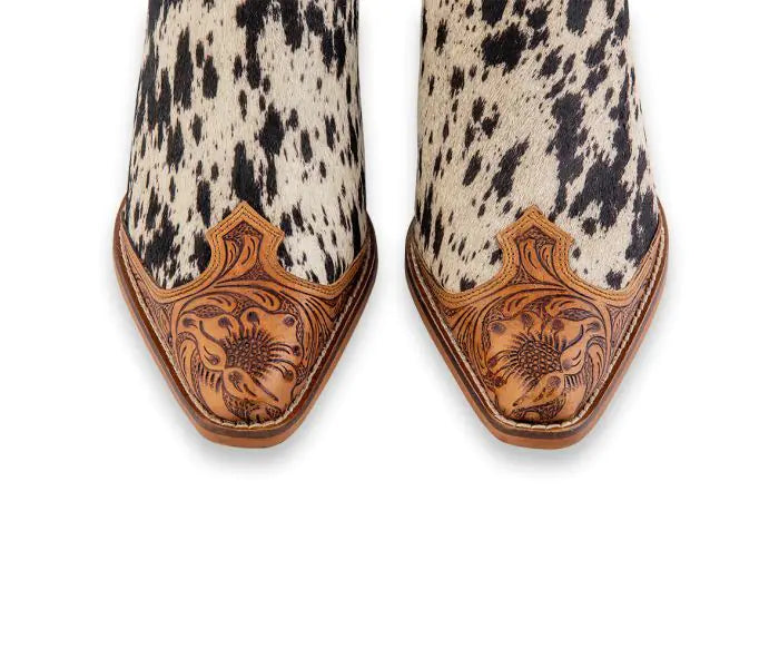 Myra Heely Western Hand-Tooled Mules