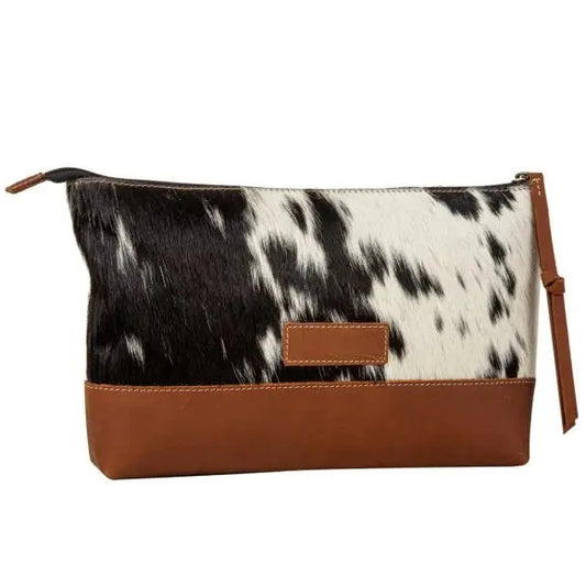 Myra Bags Jacksborrow Leather Hair-on Bag in Black