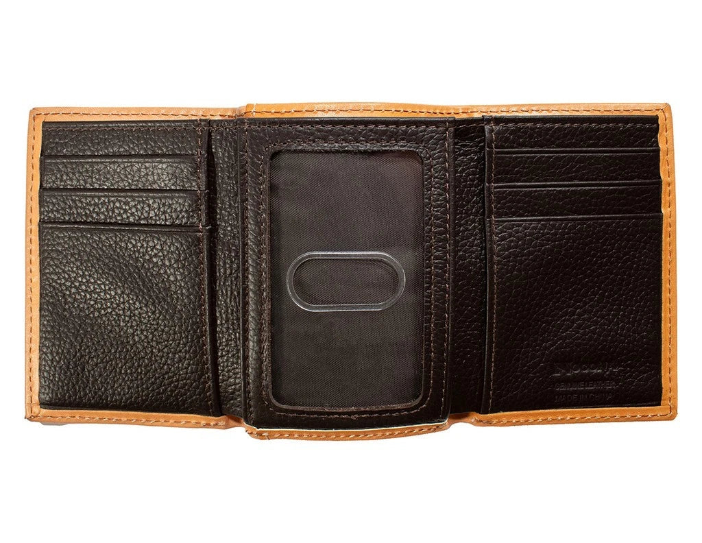 Nocona Western Men's Brown Basket Weave Tri-Fold Wallet