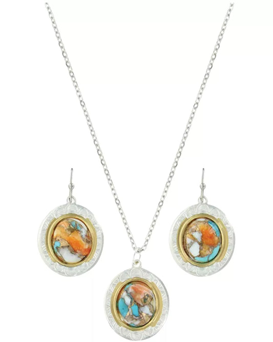 Montana Silversmith Sweet Memories Mountain Glacier Turquoise Necklace & Earring Set