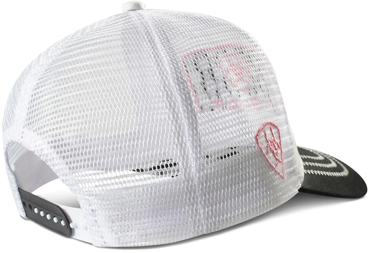 Ariat Western Women's White Cap with Checker Embroidered Patch