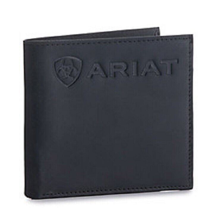 Ariat Men's Embossed Logo Black Bifold Wallet