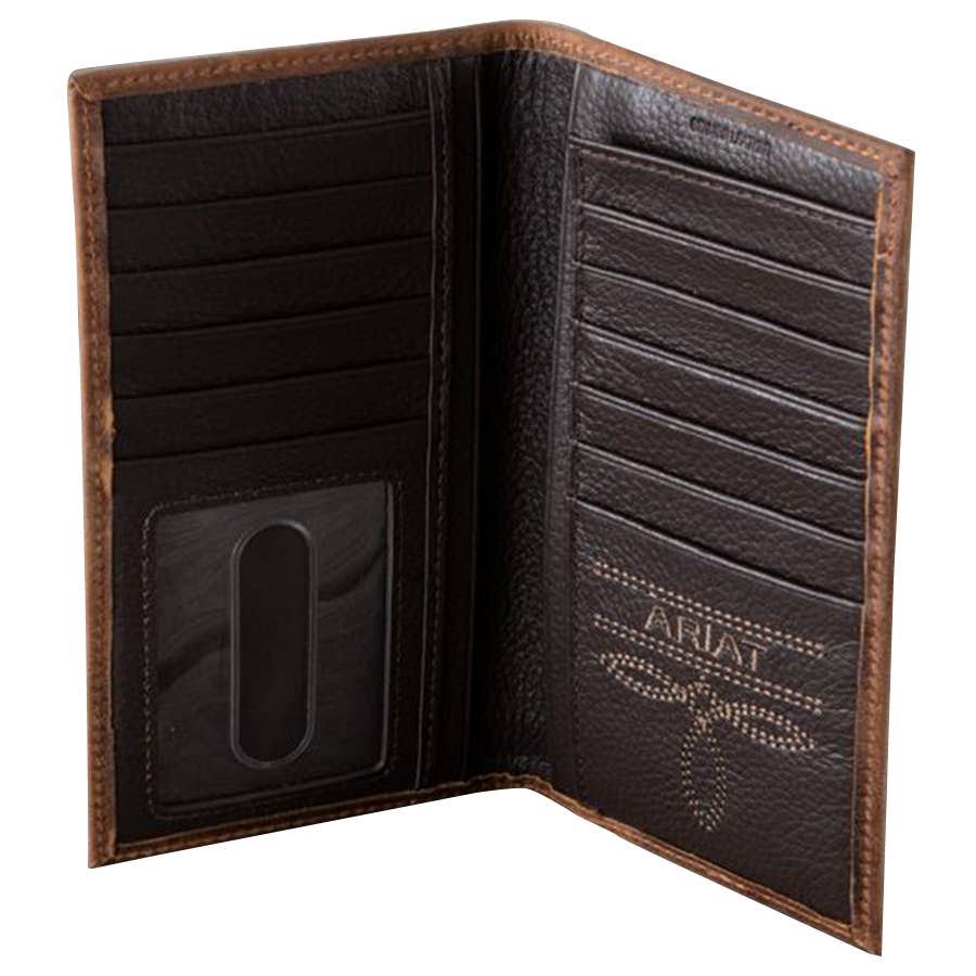 Ariat Rodeo Floral Embroidered Bucklace Brown Rodeo Wallet & Checkbook Cover