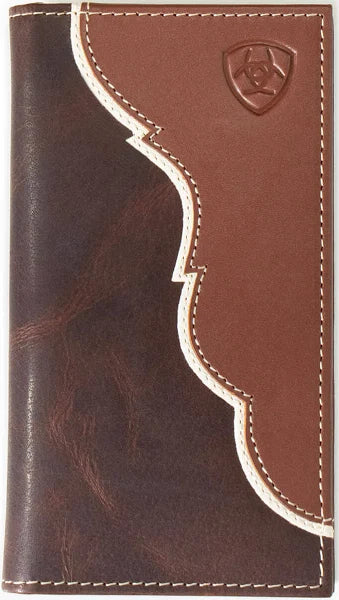 Ariat Two-Tone Shield Logo Brown Rodeo Wallet