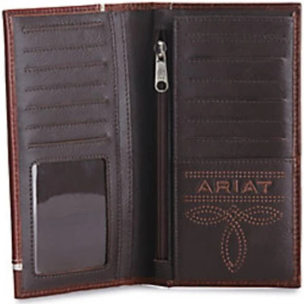 Ariat Two-Tone Shield Logo Brown Rodeo Wallet