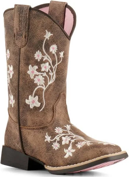 Twister Children's Lily Brown with Floral Embroidery Boots