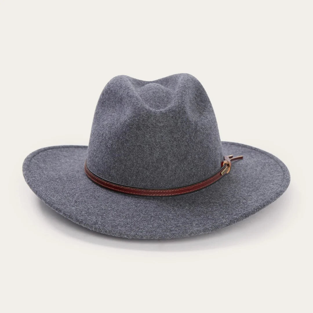 Stetson Grey Bull Crushable Wool Felt Aussie Hat