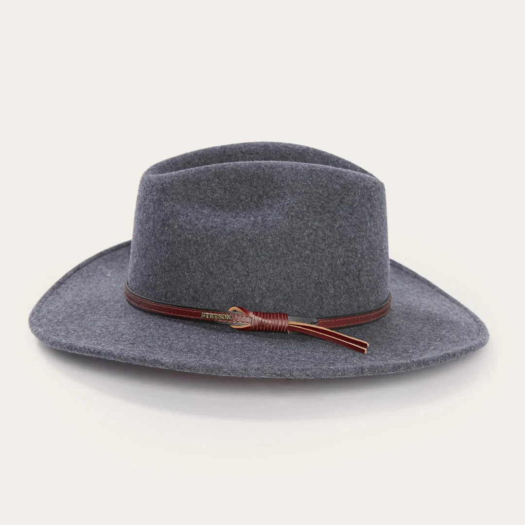 Stetson Grey Bull Crushable Wool Felt Aussie Hat