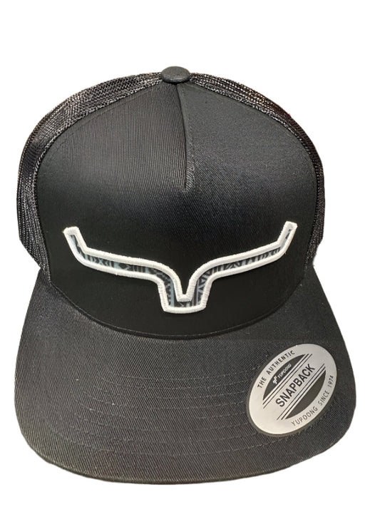 Kimes Ranch Ball Cap - Delano Black with Embroidered Logo in White