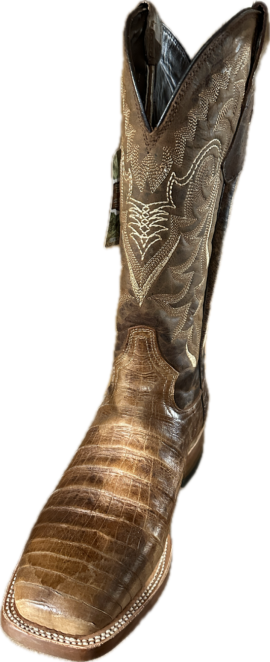 Tanner Mark Women's Brown Gator Print Square Toe Boots