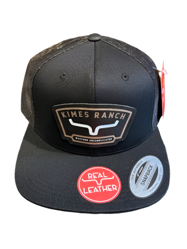 Kimes Ranch Ball Cap - Amboy Black with Leather Logo Patch