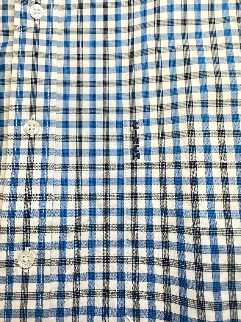 Cinch Men's Long Sleeve Western Shirt - Modern Fit White, Navy & Blue Plaid